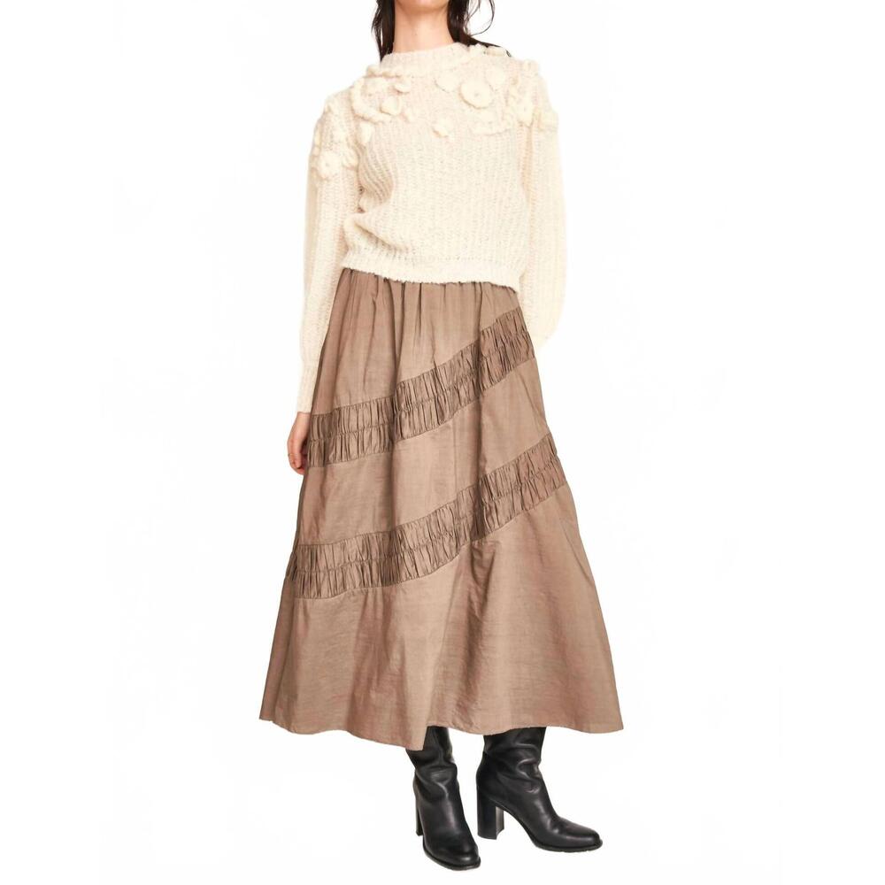 NEW MIRTH moritz embroidered pullover sweater in alabaster